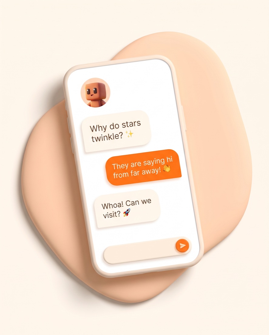 The Yuna app on an iPhone showing a chat with its pixel buddy